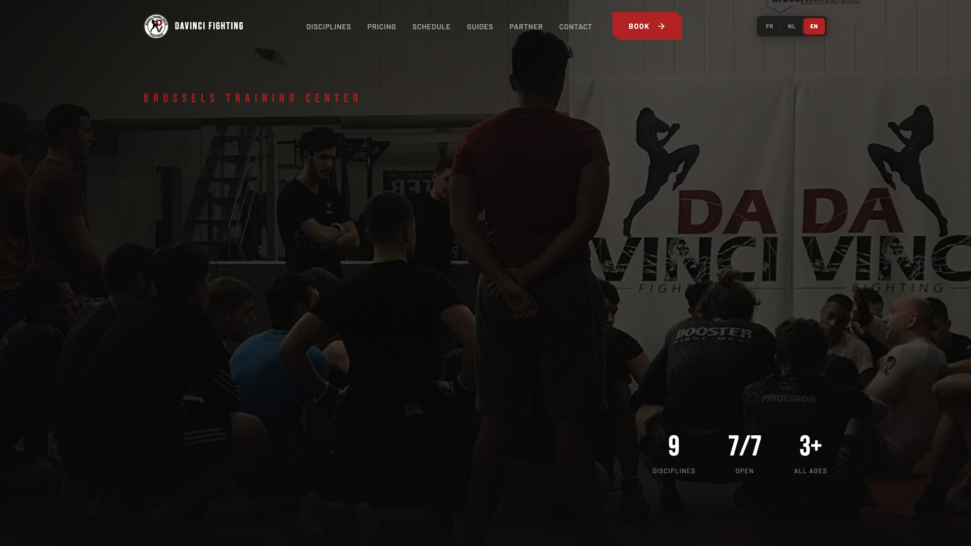 Davinci Fighting - site pour salle de MMA avec réservation à Bruxelles