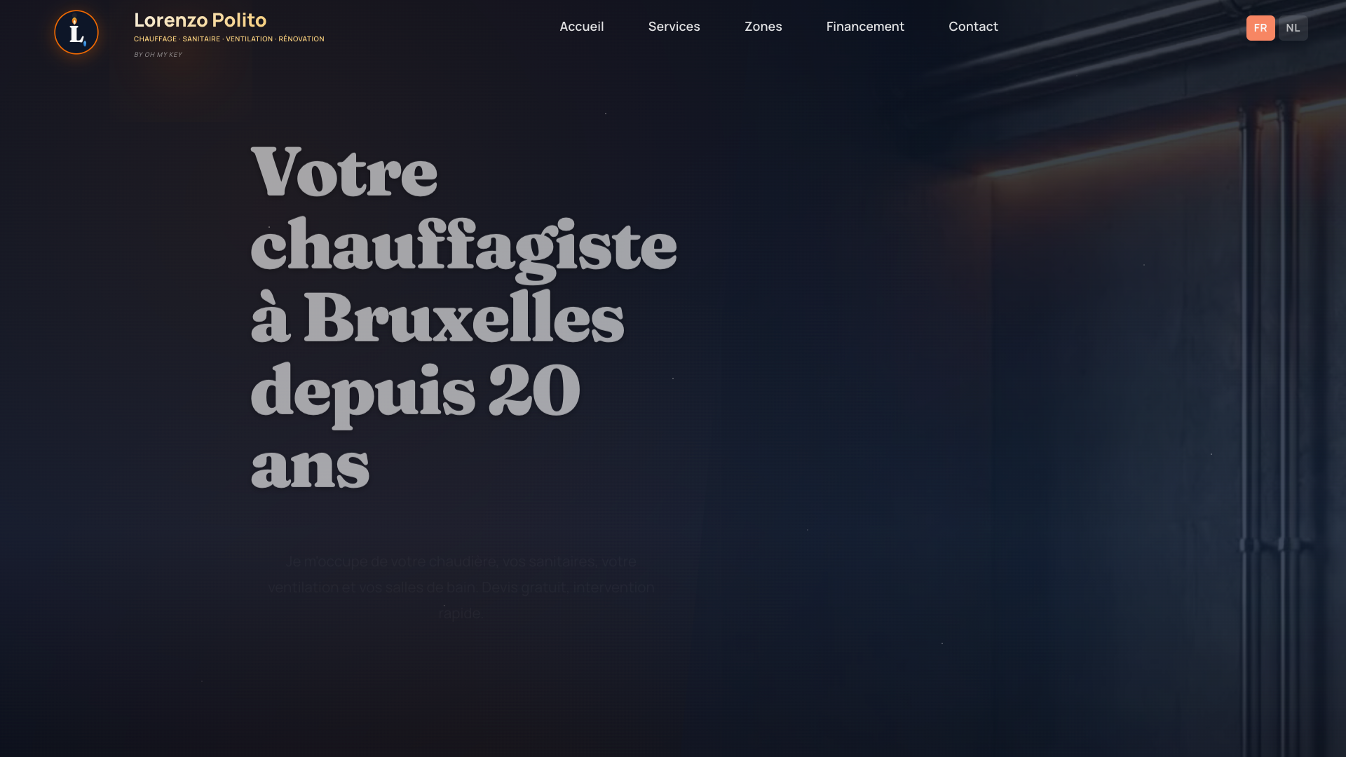 Lorenzo Chauffage - site pour chauffagiste et plombier à Bruxelles