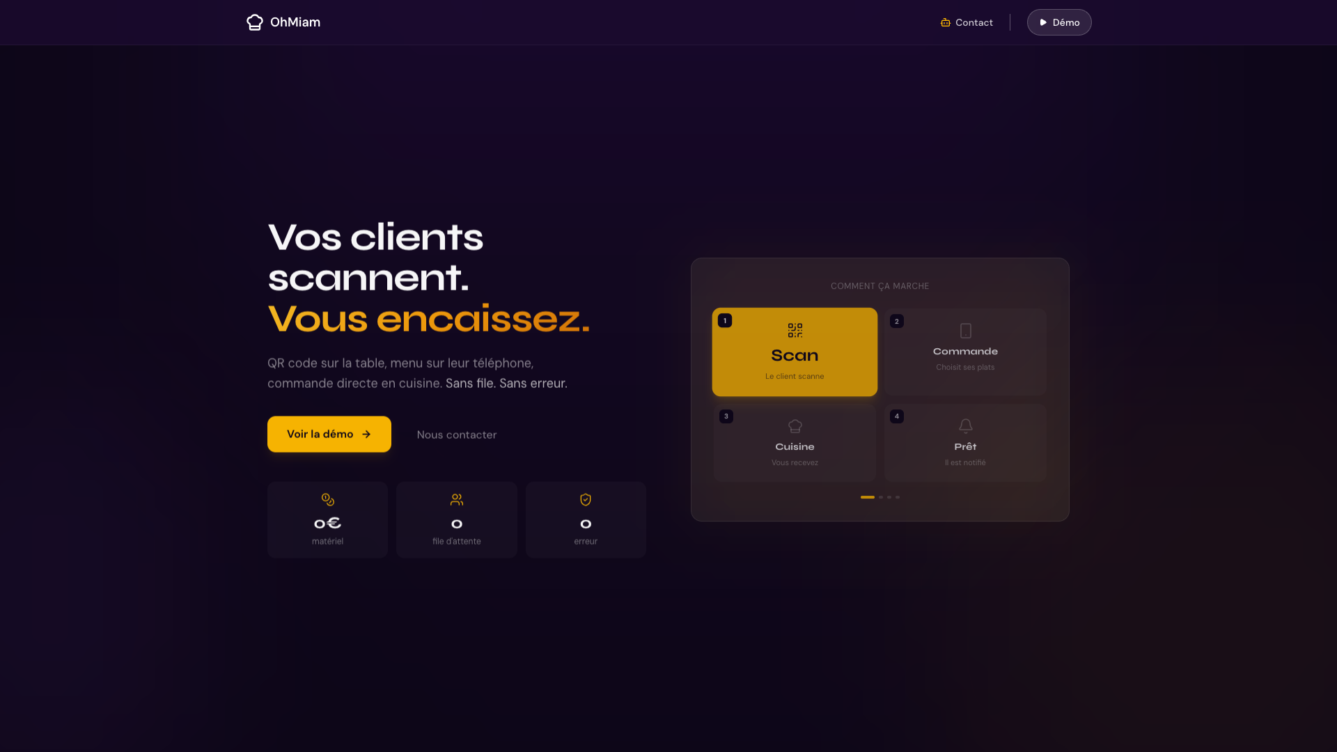 OhMiam - système de commande digitale pour restaurants via QR code
