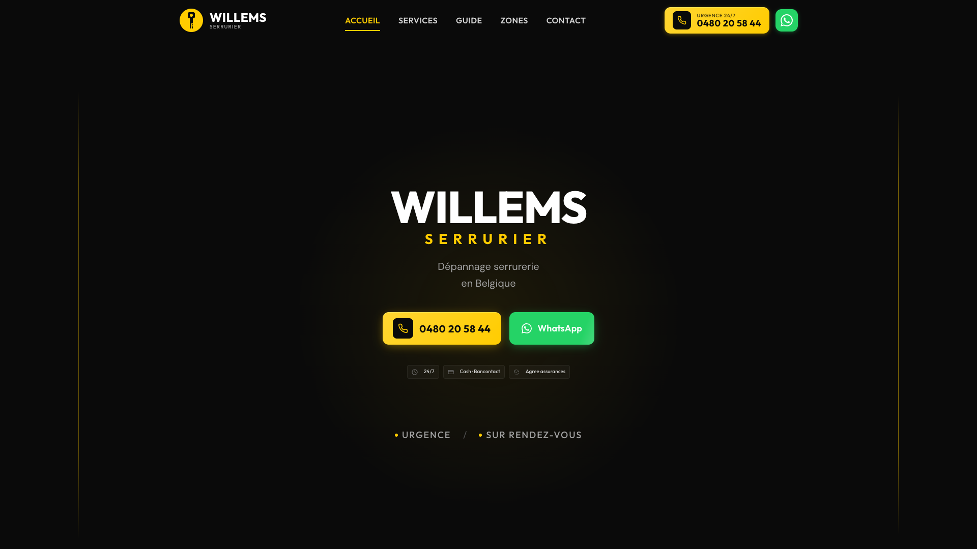 Willems Serrurier - site pour serrurier professionnel avec SEO local en Belgique